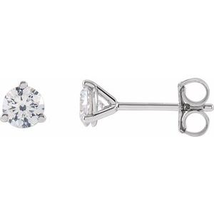 14K White 1/2 CTW Lab-Grown Diamond Stud Earrings-Pair-4Mm :: 1/2 Ctw
