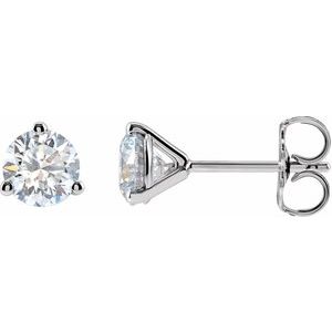 14K White 1 CTW Lab-Grown Diamond Stud Earrings-Pair-5Mm :: 1 Ctw