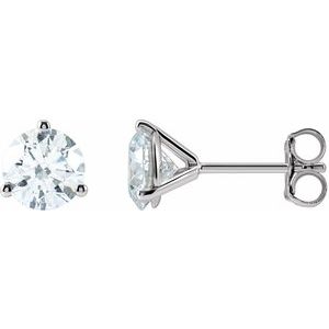 14K White 1 1/2 CTW Lab-Grown Diamond Stud Earrings-Pair-5.75Mm :: 1 1/2 Ctw