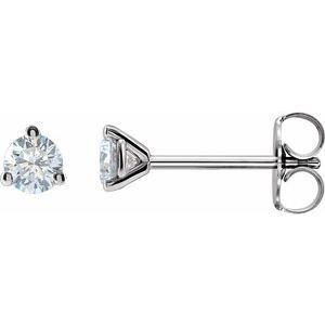 14K White 1/4  CTW Lab-Grown Diamond Stud Earrings-Pair-3.3Mm :: 1/4 Ctw