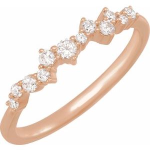 14K Rose 1/4 CTW Lab-Grown Diamond Scattered Stackable Ring-Round-2.3 Mm