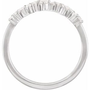 14K White 1/4 CTW Lab-Grown Diamond Scattered Stackable Ring-Round-2.3 Mm