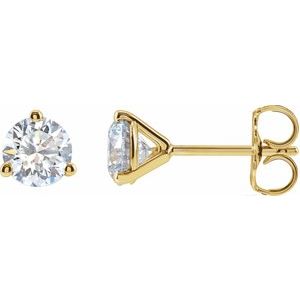 14K Yellow 1 CTW Lab-Grown Diamond Stud Earrings-Pair-5Mm :: 1 Ctw