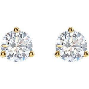 14K Yellow 1 CTW Lab-Grown Diamond Stud Earrings-Pair-5Mm :: 1 Ctw