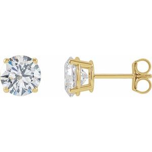 14K Yellow 2 CTW Lab-Grown Diamond Earrings-Pair-6.3Mm :: 2 Ctw