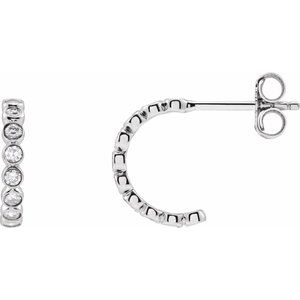 14K White 1/3 CTW Lab-Grown Diamond 11.1 mm Hoop Earrings-Round-11.1 Mm