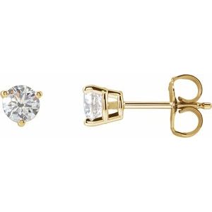 14K Yellow 1/2 CTW Natural Diamond Earrings-Pair-4Mm :: 1/2 Ctw