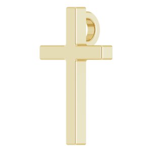 14K Yellow 12x7.6 mm Cross Pendant-Polished