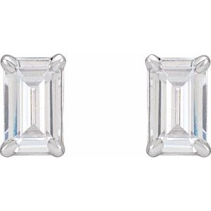 14K White 1 1/2 CTW  Lab-Grown Diamond Earrings-Pair-6 X 4Mm :: 1 1/2 Ctw