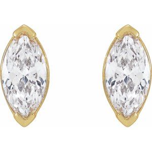 14K Yellow 1/3 CTW Lab-Grown Diamond Stud Earrings-Pair-5 X 3Mm :: 1/3 Ctw