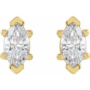 14K White 1/2 CTW Lab-Grown Diamond Earrings-6 X 3 Mm-14K White
