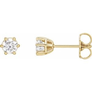14K Yellow 1/2 CTW Natural Diamond Stud Earrings-Pair-4Mm :: 1/2 Ctw