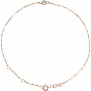 14K Rose 1/10 CT Natural Diamond 6 1/2-7 1/2" Bracelet-Natural Diamond-Round