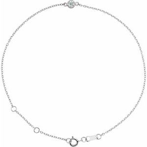 14K White 1/10 CT Natural Diamond 6 1/2-7 1/2" Bracelet-Natural Diamond-Round
