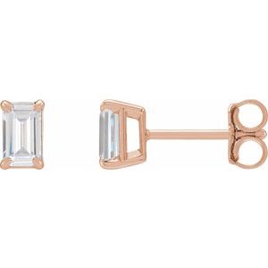14K Rose 3/4 CTW Lab-Grown Diamond Earrings-Pair-5 X 3Mm :: 3/4 Ctw