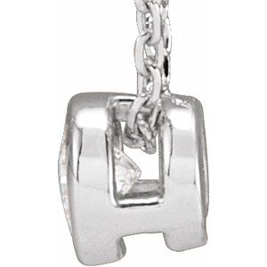 14K White 1/10 CT Lab-Grown Diamond Bezel-Set 16-18" Necklace-Lab-Grown Diamond-3Mm :: 1/10 Ct