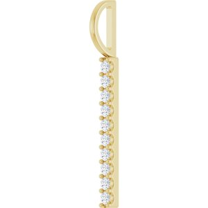 14K Yellow 1/6 CTW Natural Diamond Bar Charm/Pendant-Natural Diamond-Round