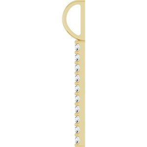 14K Yellow 1/6 CTW Natural Diamond Bar Charm/Pendant-Natural Diamond-Round