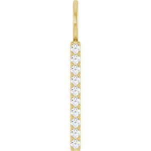 14K Yellow 1/6 CTW Natural Diamond Bar Charm/Pendant-Natural Diamond-Round