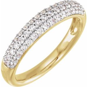 14K Yellow 1/2 CTW Lab-Grown Diamond Ring-Round-1.4 Mm