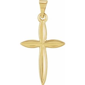 14K Yellow 18x13 mm Cross Pendant-Polished