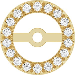 14K Yellow 5.3 mm ID 1/6 CTW Lab-Grown Diamond French-Set Earring Jacket-Polished-1/6 Ctw Lab-Grown Diamond French-Set Earring Jacket