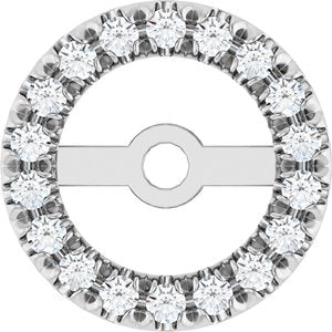 14K White 5.3 mm ID 1/6 CTW Lab-Grown Diamond French-Set Earring Jacket-Polished-1/6 Ctw Lab-Grown Diamond French-Set Earring Jacket