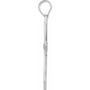 14K White 18x13 mm Cross Pendant-Polished