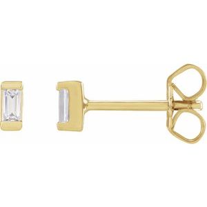 14K Yellow .08 CTW Lab-Grown Diamond Earrings-Pair-3 X 1.5Mm :: .08 Ctw