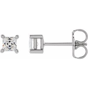 14K White 3 mm Square 1/3 CTW Lab-Grown Diamond Earrings-Pair-3 X 3Mm :: 1/3 Ctw