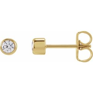 14K Yellow 3 mm Round 1/5 CTW Lab-Grown Diamond Earrings-Pair-3Mm :: 1/5 Ctw