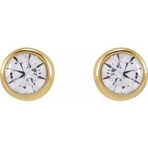 14K Yellow 3 mm Round 1/5 CTW Lab-Grown Diamond Earrings-Pair-3Mm :: 1/5 Ctw