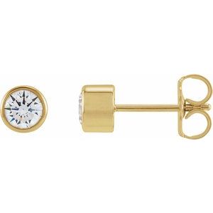 14K Yellow 4 mm Round 1/2 CTW Lab-Grown Diamond Earrings-Pair-4Mm :: 1/2 Ctw