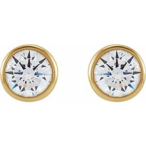 14K Yellow 4 mm Round 1/2 CTW Lab-Grown Diamond Earrings-Pair-4Mm :: 1/2 Ctw