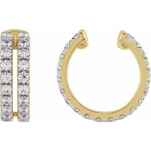 14K Yellow 1/2 CTW Lab-Grown Diamond Ear Cuff-1.4 Mm-14K Yellow