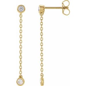 14K Yellow 1/4 CTW Lab-Grown Diamond Chain Earrings-2.5 Mm-14K Yellow