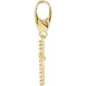 14K Yellow .08 CTW Natural Diamond Cross Charm-Natural Diamond-1Mm :: 0.08 Ctw