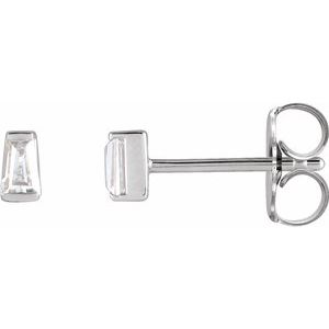 14K White 1/8 CTW Lab-Grown Diamond Channel-Set Earrings-Pair-3 X 2 X 1.5Mm :: 1/8 Ctw