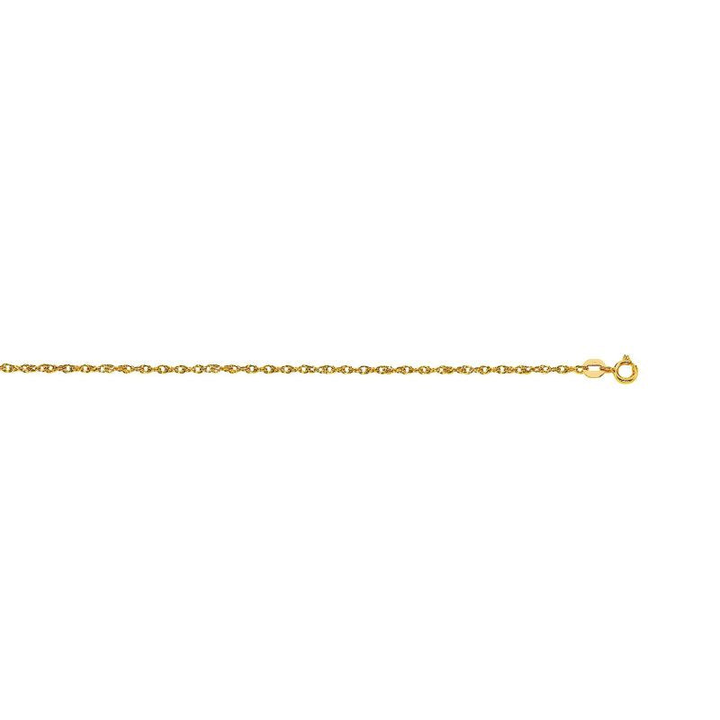 14K Gold 1.2mm Machine Rope Chain (Carded) -Yellow | Spring Ring