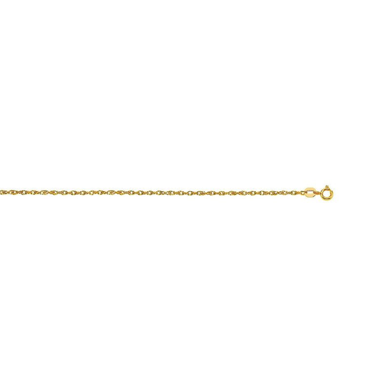 14K Gold 1.2mm Machine Rope Chain (Carded) -Yellow | Spring Ring