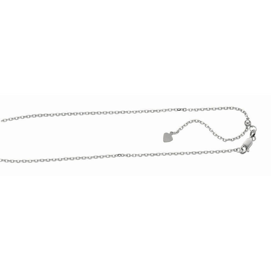Silver 1.8mm Adjustable Cable Chain-White | Lobster