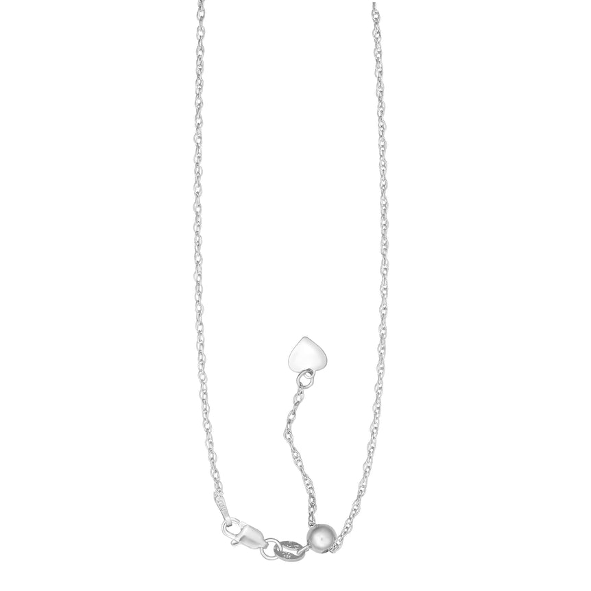 Silver 1.5mm Adjustable Loose Rope Chain -White | Lobster+Draw String