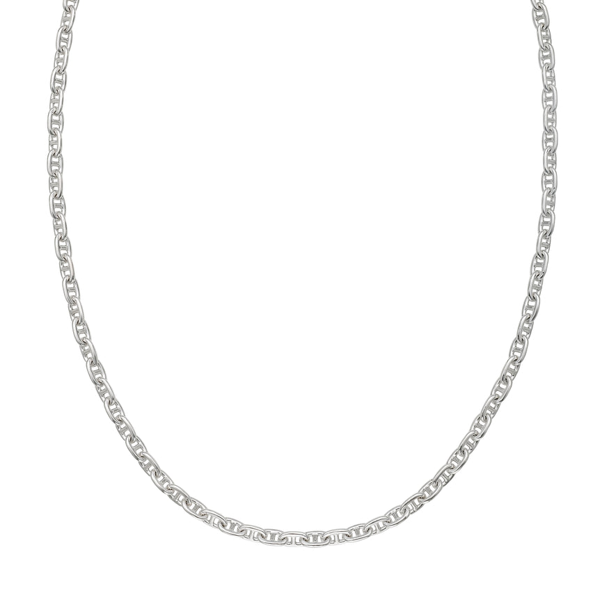 Silver 5.5mm Anchor Chain-White | Lobster