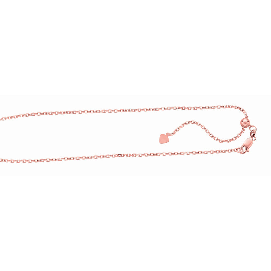 Silver 1.8mm Adjustable Rose Cable Chain-Rose | Lobster
