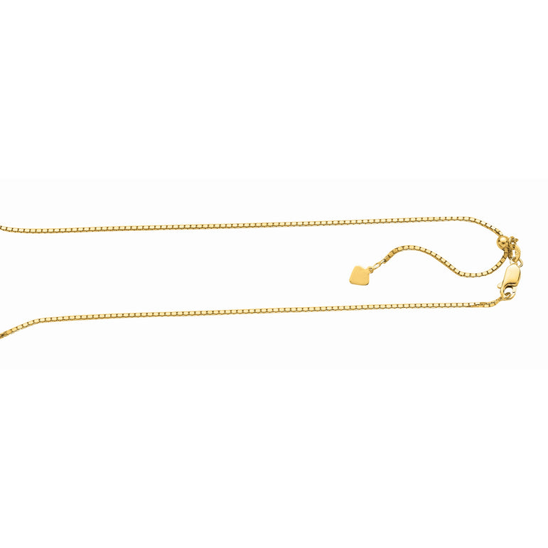 Silver 1.4mm Adjustable Yellow Box Chain -Yellow | Lobster