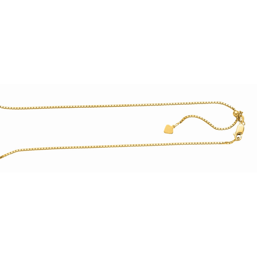 Silver 1.4mm Adjustable Yellow Box Chain -Yellow | Lobster