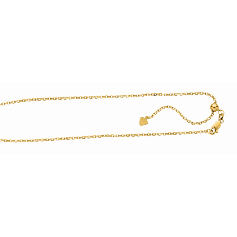 Silver 1.8mm Adjustable Yellow Cable Chain-Yellow | Lobster