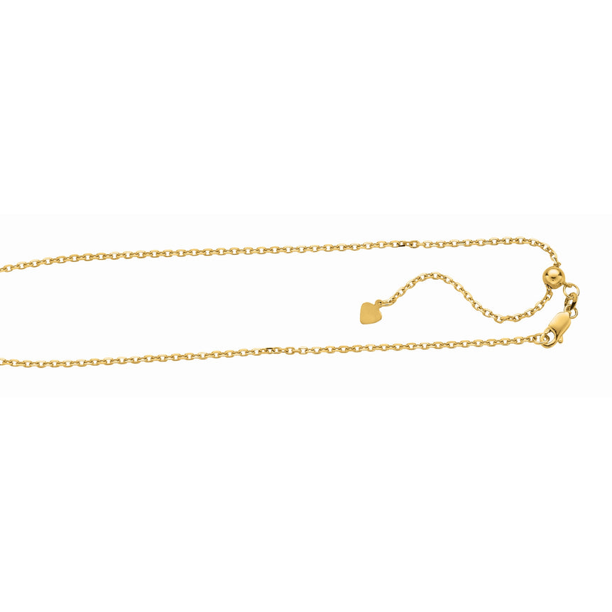 Silver 1.8mm Adjustable Yellow Cable Chain-Yellow | Lobster