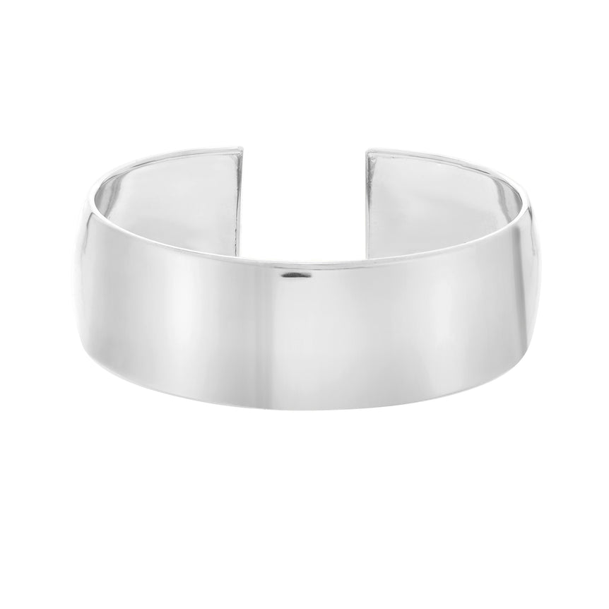 Silver Thick Classic Cuff-White