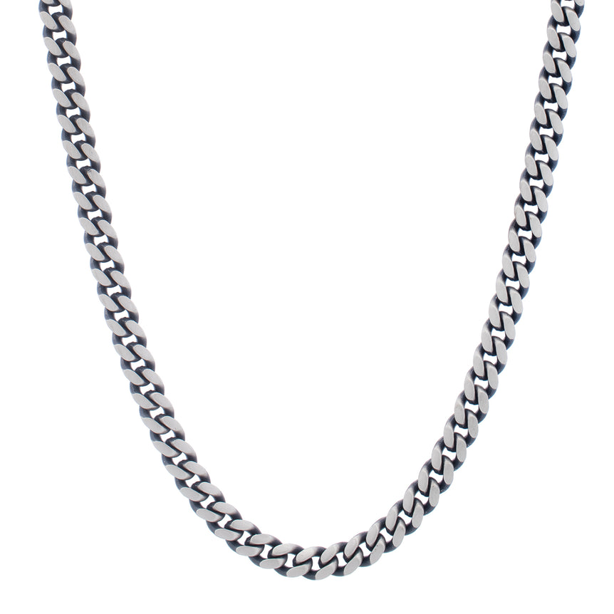 Silver Gun Metal Miami Cuban Chain-Black/Gunmetal | Lobster